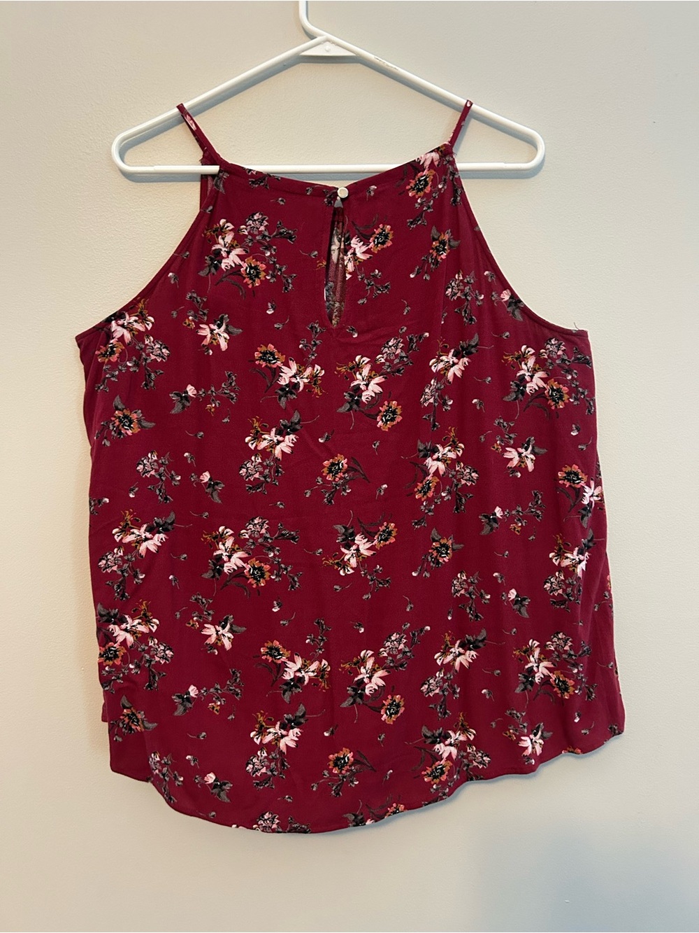 Maurices Burgundy Floral Halter Cami